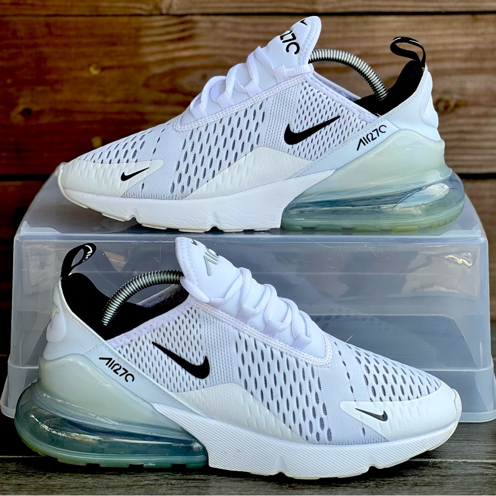 Nike Air Max 270 White Black Sneakers Shoes Sportswear AH8050-100 Men's 8.5